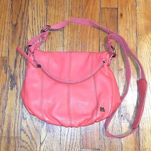 THE Sak - CORAL/PEACH LEATHER CROSSBODY BAG 10x10